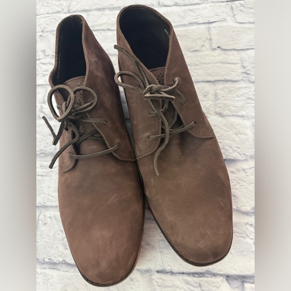 Cole Haan men’s’ sz 13 M suede/leather Chukkas; brown with eraser color soles. - Picture 4 of 6